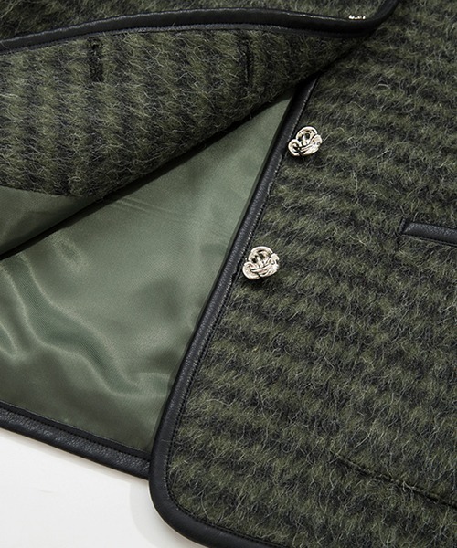 Fano Studios(ファノ ストゥディオズ)の「【Fano Studios】Collarless shaggy short jacket FD21W073(ノーカラージャケット・レディース・モスグリーン・M/L/S)」の15枚目の写真