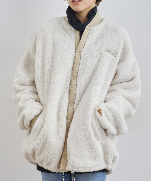 KELTY（ケルティ）の「[KELTY/ケルティ]フロントスナップレトロフリースカーディガン（カーディガン/ボレロ・レディース・ベージュ/アイボリー/ブラック/グリーン・L/M/XL/S/XS）」の3枚目の写真