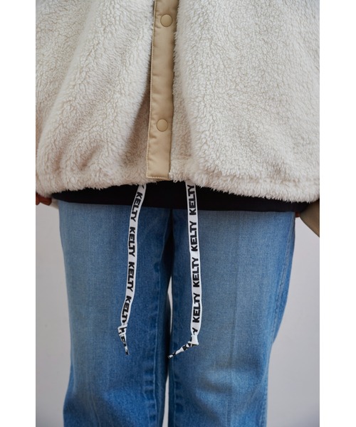 KELTY（ケルティ）の「[KELTY/ケルティ]フロントスナップレトロフリースカーディガン（カーディガン/ボレロ・レディース・ベージュ/アイボリー/ブラック/グリーン・L/M/XL/S/XS）」の5枚目の写真