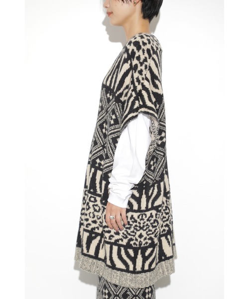 mag.by c(マグバイシー)の「(mag.by c)アニマルジャカードベスト(ベスト・レディース・ブラック・ONE SIZE)」の9枚目の写真