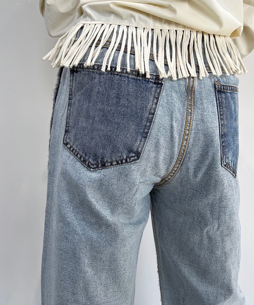 SANSeLF(サンセルフ)の「【SANSeLF】turn over denim sanw21a064(デニムパンツ・レディース・ブルー・FREE)」の4枚目の写真