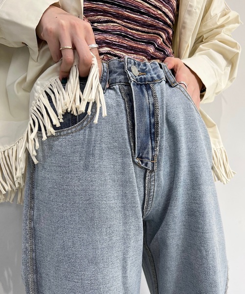 SANSeLF(サンセルフ)の「【SANSeLF】turn over denim sanw21a064(デニムパンツ・レディース・ブルー・FREE)」の5枚目の写真