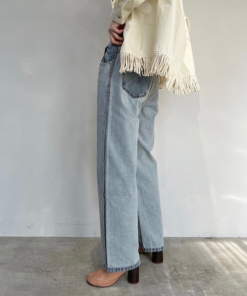 SANSeLF(サンセルフ)の「【SANSeLF】turn over denim sanw21a064(デニムパンツ・レディース・ブルー・FREE)」の2枚目の写真