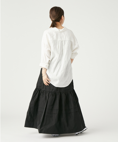 JOURNAL STANDARD（ジャーナルスタンダード）の「メモリータックティアードスカート◆（スカート・レディース・ブラック/オレンジ・36/38）」の7枚目の写真