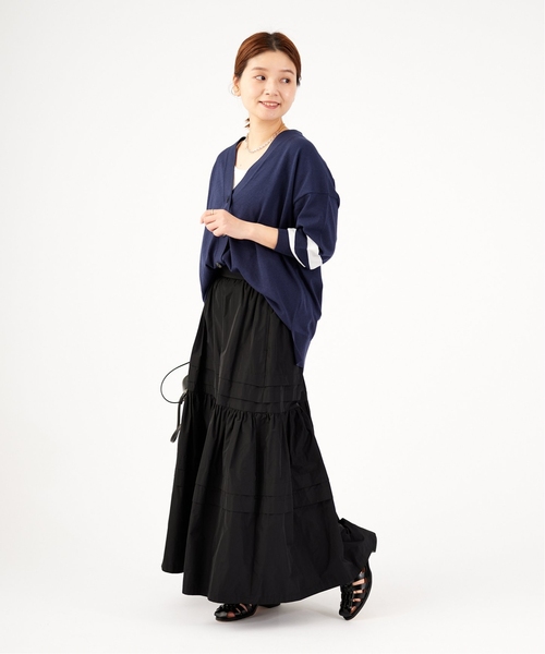 JOURNAL STANDARD（ジャーナルスタンダード）の「メモリータックティアードスカート◆（スカート・レディース・ブラック/オレンジ・36/38）」の5枚目の写真