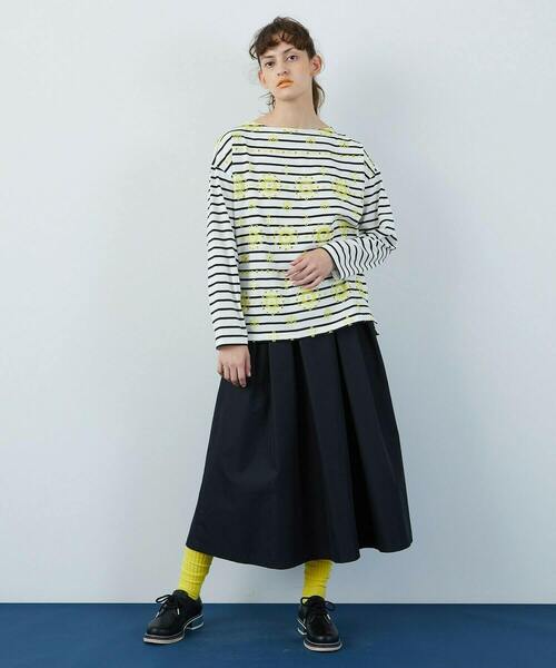 FRAPBOIS（フラボア）の「イーシーツイル スカート（スカート・レディース・ブラック/グレイッシュベージュ・1/0）」の10枚目の写真