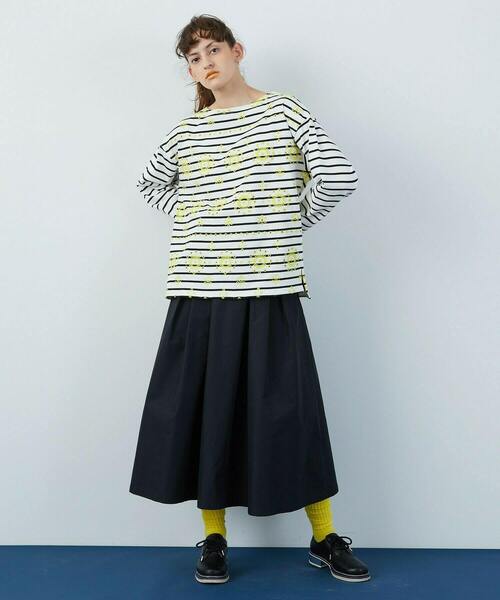 FRAPBOIS（フラボア）の「イーシーツイル スカート（スカート・レディース・ブラック/グレイッシュベージュ・1/0）」の8枚目の写真