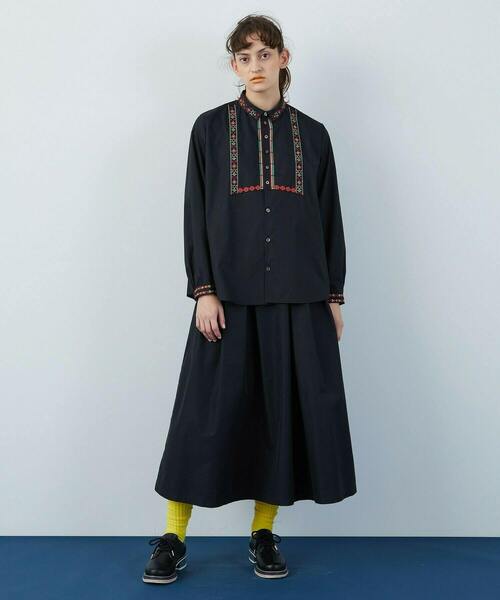 FRAPBOIS（フラボア）の「イーシーツイル スカート（スカート・レディース・ブラック/グレイッシュベージュ・1/0）」の7枚目の写真