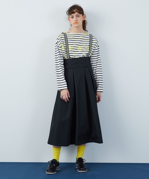 FRAPBOIS（フラボア）の「イーシーツイル スカート（スカート・レディース・ブラック/グレイッシュベージュ・1/0）」の2枚目の写真