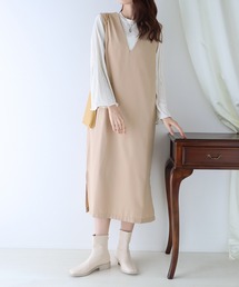 BLUEEAST | 2WAY Vネックロングジャンスカ(ジャンパースカート)