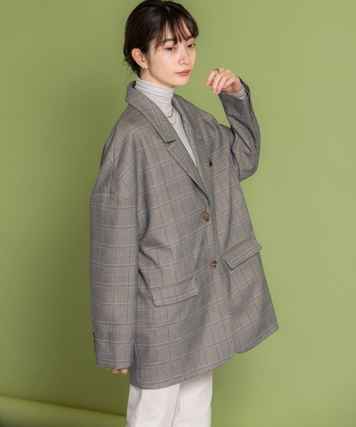 KBF（ケイビーエフ）の「オーバーサイズメンズジャケット（テーラードジャケット・レディース・グレー系その他/ブルー系その他・ONE）」の9枚目の写真