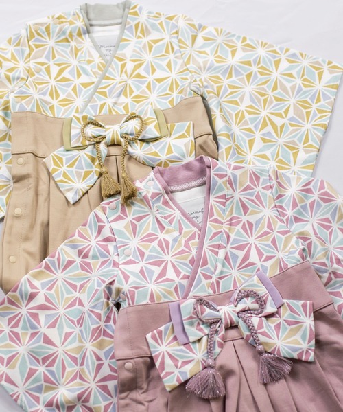 mocmof（モクモフ）の「袴ロンパース（ロンパース・キッズ・イエロー/グレー/ピンク/ネイビー・80ｃｍ/90cm/70cm）」の7枚目の写真