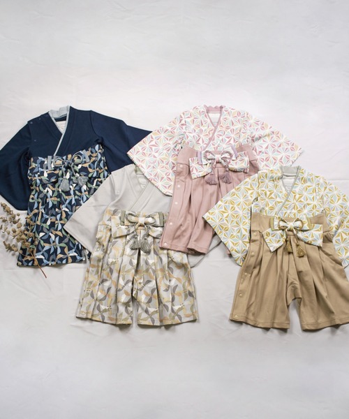 mocmof（モクモフ）の「袴ロンパース（ロンパース・キッズ・イエロー/グレー/ピンク/ネイビー・80ｃｍ/90cm/70cm）」の14枚目の写真