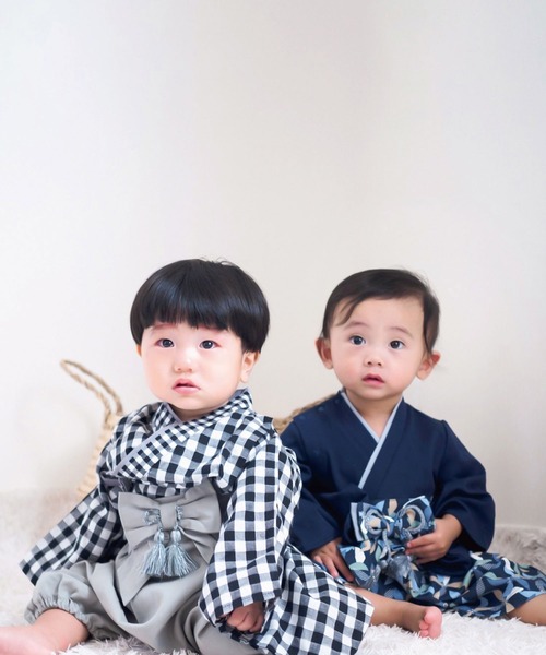 mocmof（モクモフ）の「袴ロンパース（ロンパース・キッズ・イエロー/グレー/ピンク/ネイビー・80ｃｍ/90cm/70cm）」の12枚目の写真