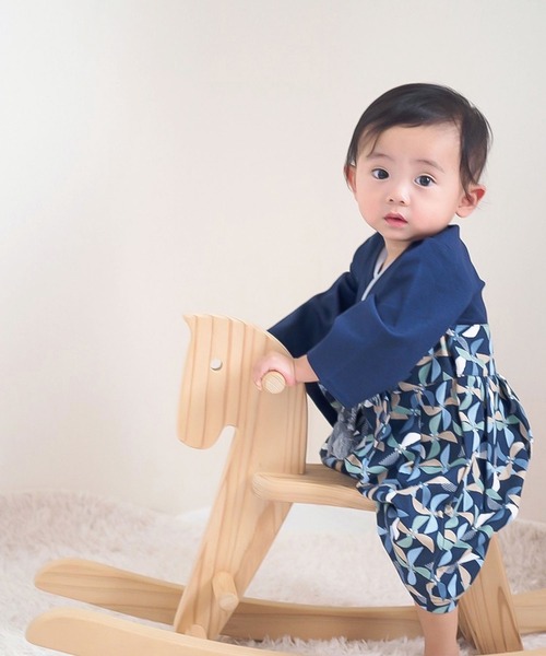 mocmof（モクモフ）の「袴ロンパース（ロンパース・キッズ・イエロー/グレー/ピンク/ネイビー・80ｃｍ/90cm/70cm）」の11枚目の写真