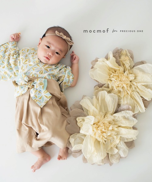 mocmof（モクモフ）の「袴ロンパース（ロンパース・キッズ・イエロー/グレー/ピンク/ネイビー・80ｃｍ/90cm/70cm）」の9枚目の写真