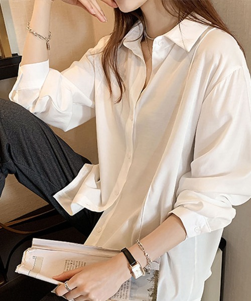 meJane(ミージェーン)の「シンプルシルエットピンタック大人カラーシャツ【ZOZOTOWN限定】(シャツ/ブラウス・レディース・ホワイト/ライトブルー/ブラック/ライトベージュ・FREE)」の7枚目の写真
