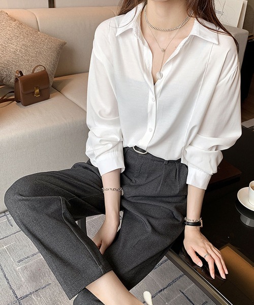 meJane(ミージェーン)の「シンプルシルエットピンタック大人カラーシャツ【ZOZOTOWN限定】(シャツ/ブラウス・レディース・ホワイト/ライトブルー/ブラック/ライトベージュ・FREE)」の8枚目の写真