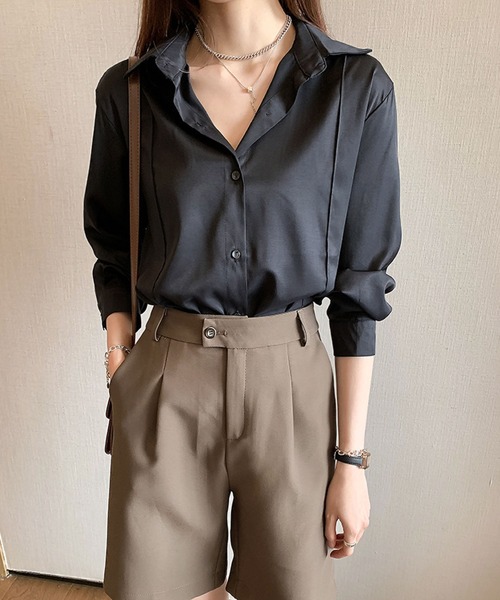 meJane(ミージェーン)の「シンプルシルエットピンタック大人カラーシャツ【ZOZOTOWN限定】(シャツ/ブラウス・レディース・ホワイト/ライトブルー/ブラック/ライトベージュ・FREE)」の9枚目の写真