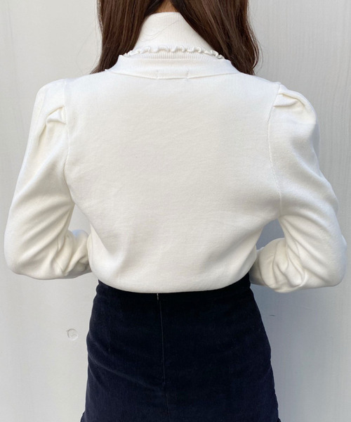 titty&Co. PETIT(ティティアンドコープティ)の「【titty&Co.PETIT】2WAYリボンカーデトップス(カーディガン/ボレロ・レディース・グレー/ホワイト/ブラック・FREE)」の10枚目の写真
