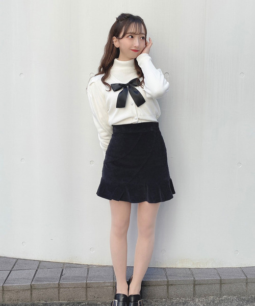 titty&Co. PETIT(ティティアンドコープティ)の「【titty&Co.PETIT】2WAYリボンカーデトップス(カーディガン/ボレロ・レディース・グレー/ホワイト/ブラック・FREE)」の7枚目の写真