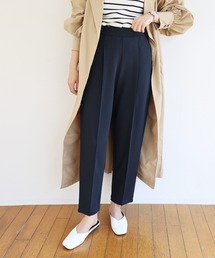 梨地ポンチストレッチセンタープレステーパードパンツ