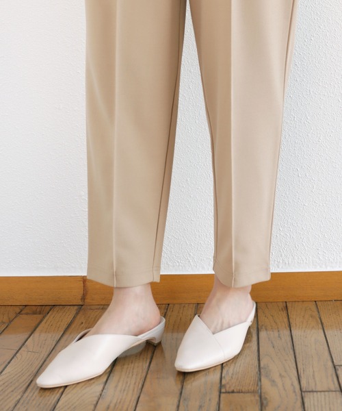 andme（アンドミー）の「梨地ポンチストレッチセンタープレステーパードパンツ（スラックス・レディース・ブラック/ベージュ/ネイビー/グリーン/アイボリー/グレー系その他/ピンク・M/L）」の22枚目の写真