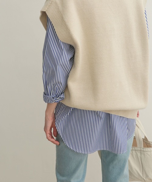 URBAN RESEARCH DOORS（アーバンリサーチドアーズ）の「コットンレギュラーカラーオーバーシャツ（シャツ/ブラウス・レディース・ブルー/ブルー系その他/ブラック系その他・1）」の3枚目の写真