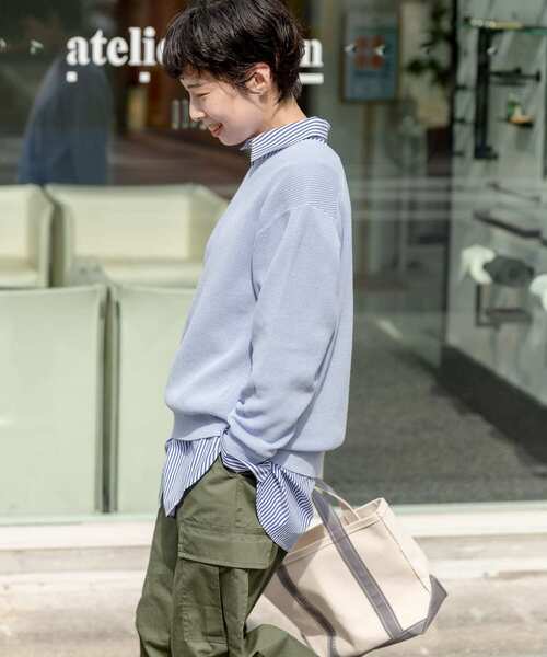 URBAN RESEARCH DOORS（アーバンリサーチドアーズ）の「コットンレギュラーカラーオーバーシャツ（シャツ/ブラウス・レディース・ブルー/ブルー系その他/ブラック系その他・1）」の5枚目の写真