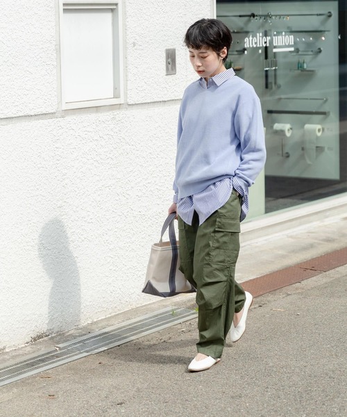 URBAN RESEARCH DOORS（アーバンリサーチドアーズ）の「コットンレギュラーカラーオーバーシャツ（シャツ/ブラウス・レディース・ブルー/ブルー系その他/ブラック系その他・1）」の6枚目の写真