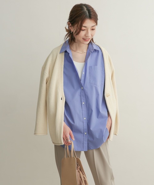 URBAN RESEARCH DOORS（アーバンリサーチドアーズ）の「コットンレギュラーカラーオーバーシャツ（シャツ/ブラウス・レディース・ブルー/ブルー系その他/ブラック系その他・1）」の8枚目の写真