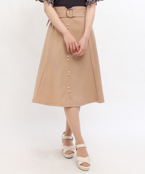 ASTORIA ODIER（アストリアオディール）の「センタパールトレンチスカート（スカート・レディース・ベージュ/ピンクベージュ/イエロー/ネイビー・LARGE/SMALL/MEDIUM）」の4枚目の写真