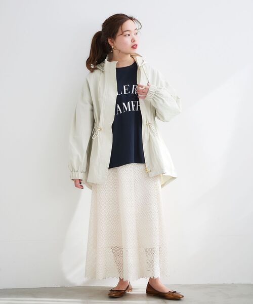 le.coeur blanc（ルクールブラン）の「ドロストオーバーフーデットブルゾン（ブルゾン・レディース・オフホワイト/ライトグリーン/キャメル・38）」の14枚目の写真