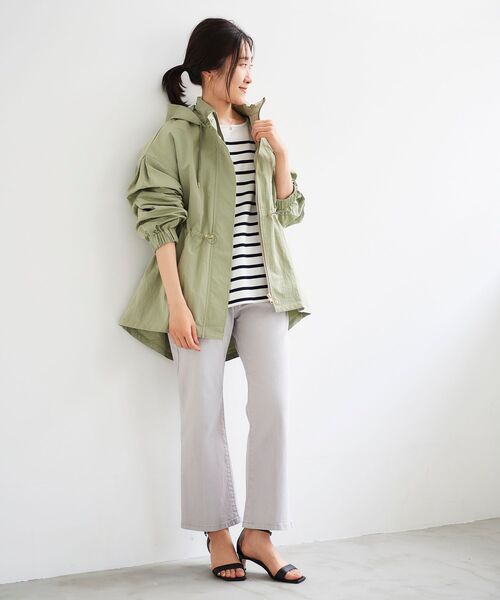 le.coeur blanc（ルクールブラン）の「ドロストオーバーフーデットブルゾン（ブルゾン・レディース・オフホワイト/ライトグリーン/キャメル・38）」の21枚目の写真