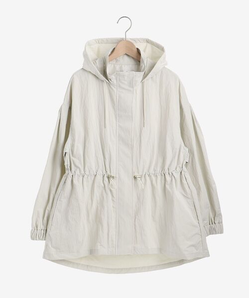 le.coeur blanc（ルクールブラン）の「ドロストオーバーフーデットブルゾン（ブルゾン・レディース・オフホワイト/ライトグリーン/キャメル・38）」の4枚目の写真