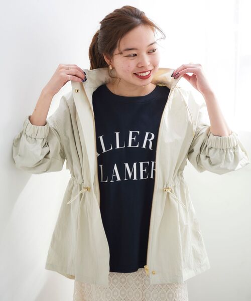 le.coeur blanc（ルクールブラン）の「ドロストオーバーフーデットブルゾン（ブルゾン・レディース・オフホワイト/ライトグリーン/キャメル・38）」の10枚目の写真