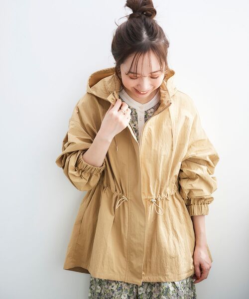 le.coeur blanc（ルクールブラン）の「ドロストオーバーフーデットブルゾン（ブルゾン・レディース・オフホワイト/ライトグリーン/キャメル・38）」の18枚目の写真