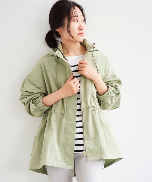 le.coeur blanc（ルクールブラン）の「ドロストオーバーフーデットブルゾン（ブルゾン・レディース・オフホワイト/ライトグリーン/キャメル・38）」の19枚目の写真