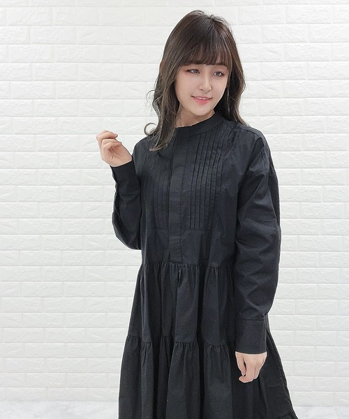 Lace Ladies(レースレディース)の「長袖ティアードシャツワンピース(シャツワンピース・レディース・モカ/ブラック・FREE/S)」の5枚目の写真