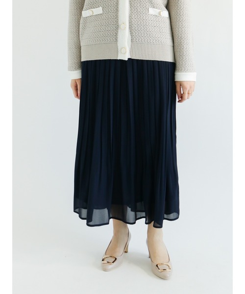Te chichi（テチチ）の「ジョーゼットプリーツスカート（スカート・レディース・ネイビー/グレー/イエロー/グリーン・ﾌﾘ-）」の3枚目の写真