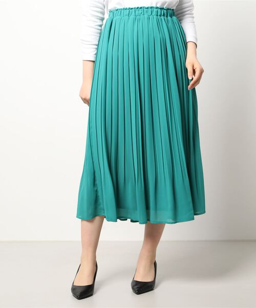 Te chichi（テチチ）の「ジョーゼットプリーツスカート（スカート・レディース・ネイビー/グレー/イエロー/グリーン・ﾌﾘ-）」の8枚目の写真