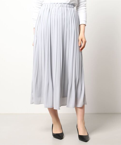 Te chichi（テチチ）の「ジョーゼットプリーツスカート（スカート・レディース・ネイビー/グレー/イエロー/グリーン・ﾌﾘ-）」の9枚目の写真