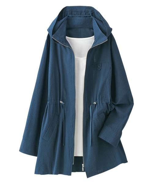 BELLUNA（ベルーナ）の「ＵＶカット綿１００％サマージャケット（その他アウター・レディース・ネイビー/ライトグレー/ストライプ/チェック・MEDIUM/LARGE/X-LARGE）」の6枚目の写真