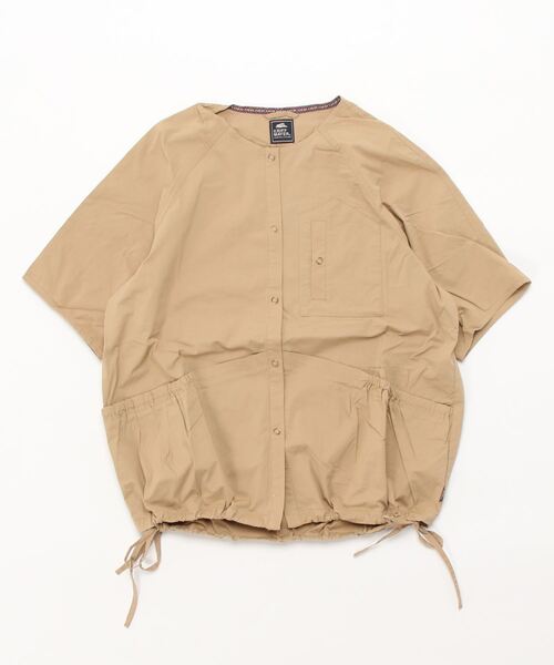 KRIFF MAYER Lady's Collection（クリフメイヤーレディースコレクション）の「5分袖シャツカーディガン（シャツ/ブラウス・レディース・ベージュ/ネイビー/カーキ/ピンク/カラフル・MEDIUM/LARGE）」の2枚目の写真