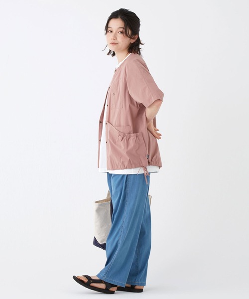 KRIFF MAYER Lady's Collection（クリフメイヤーレディースコレクション）の「5分袖シャツカーディガン（シャツ/ブラウス・レディース・ベージュ/ネイビー/カーキ/ピンク/カラフル・MEDIUM/LARGE）」の8枚目の写真