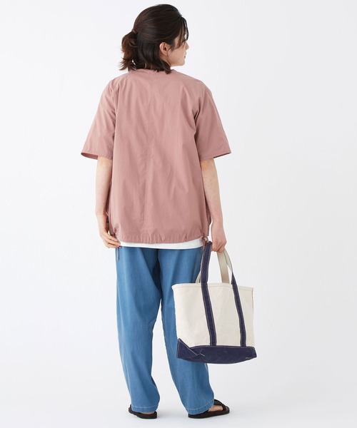 KRIFF MAYER Lady's Collection（クリフメイヤーレディースコレクション）の「5分袖シャツカーディガン（シャツ/ブラウス・レディース・ベージュ/ネイビー/カーキ/ピンク/カラフル・MEDIUM/LARGE）」の9枚目の写真