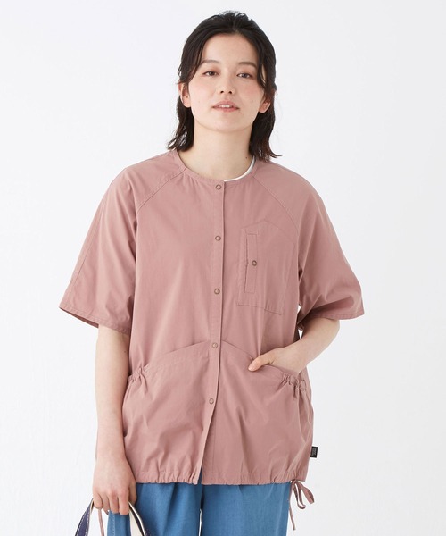 KRIFF MAYER Lady's Collection（クリフメイヤーレディースコレクション）の「5分袖シャツカーディガン（シャツ/ブラウス・レディース・ベージュ/ネイビー/カーキ/ピンク/カラフル・MEDIUM/LARGE）」の10枚目の写真