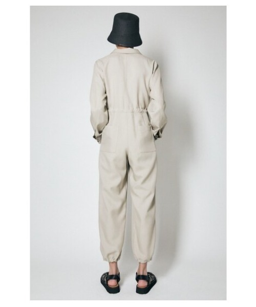 MOUSSY(マウジー)の「OPEN COLLAR ジャンプスーツ(つなぎ/オールインワン・レディース・ライトベージュ/ネイビー・1/2)」の10枚目の写真