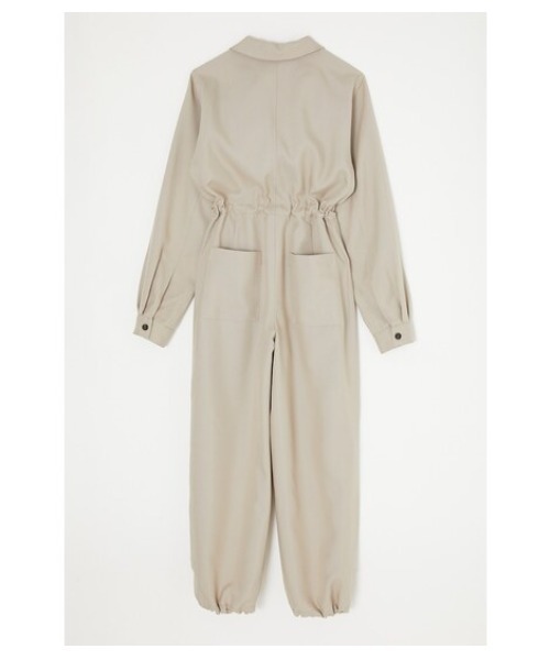 MOUSSY(マウジー)の「OPEN COLLAR ジャンプスーツ(つなぎ/オールインワン・レディース・ライトベージュ/ネイビー・1/2)」の3枚目の写真