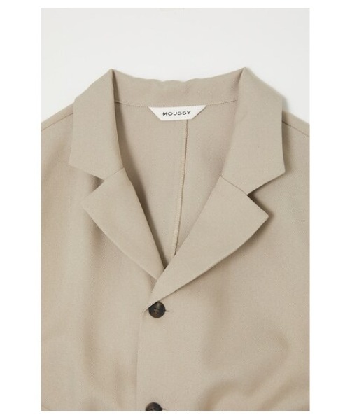 MOUSSY(マウジー)の「OPEN COLLAR ジャンプスーツ(つなぎ/オールインワン・レディース・ライトベージュ/ネイビー・1/2)」の12枚目の写真